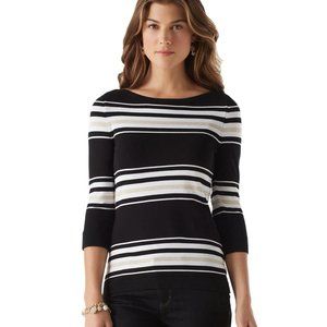 White House Black Market Boatneck Stripe Sweater S
